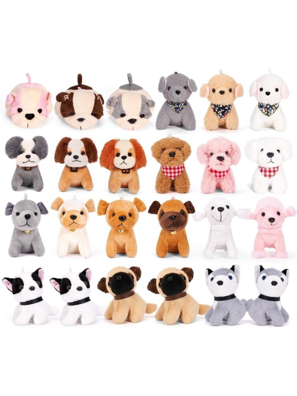 24PCS Mini Plush Dog Party Favors | Puppy Adoption Stuffed Animals for Kids